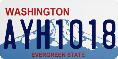 WA license plate AYH1018