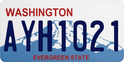 WA license plate AYH1021