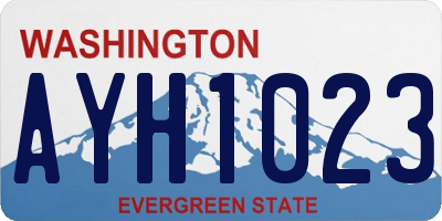 WA license plate AYH1023