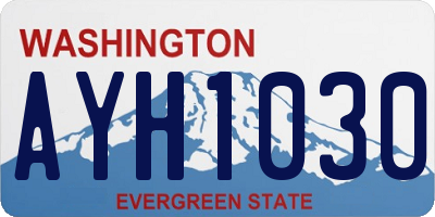 WA license plate AYH1030
