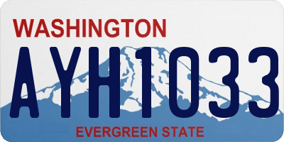 WA license plate AYH1033