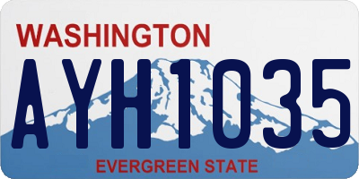 WA license plate AYH1035