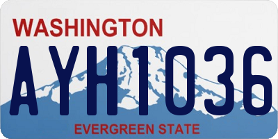 WA license plate AYH1036