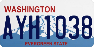 WA license plate AYH1038