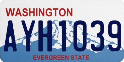 WA license plate AYH1039