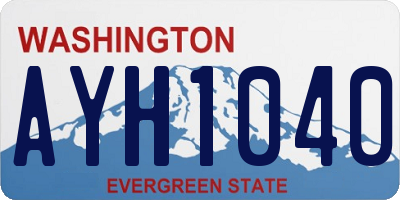 WA license plate AYH1040