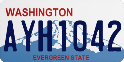 WA license plate AYH1042