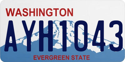 WA license plate AYH1043