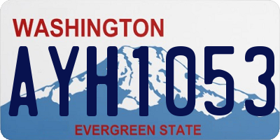 WA license plate AYH1053