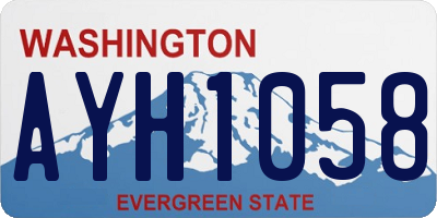 WA license plate AYH1058