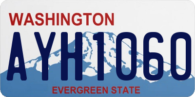 WA license plate AYH1060