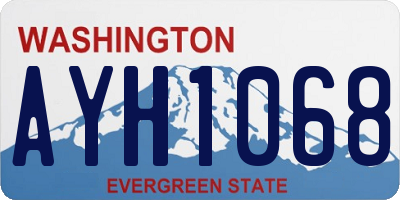 WA license plate AYH1068