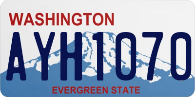 WA license plate AYH1070