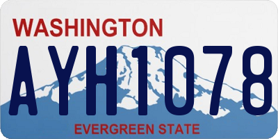 WA license plate AYH1078