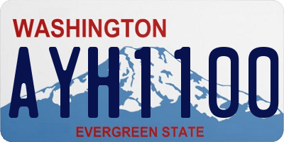 WA license plate AYH1100