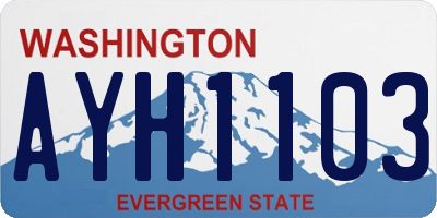 WA license plate AYH1103