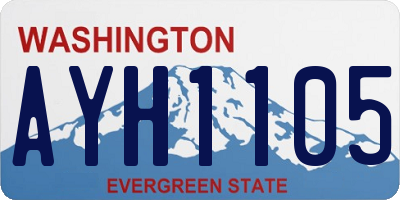 WA license plate AYH1105