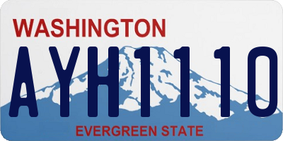 WA license plate AYH1110