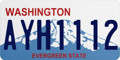 WA license plate AYH1112