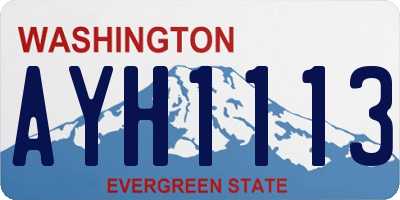 WA license plate AYH1113