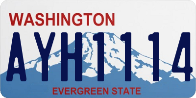 WA license plate AYH1114