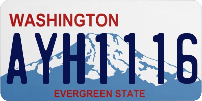 WA license plate AYH1116
