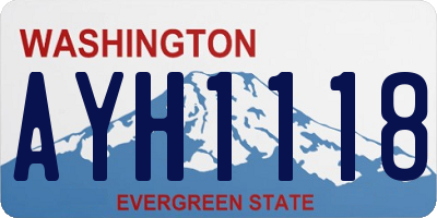 WA license plate AYH1118