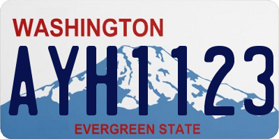 WA license plate AYH1123