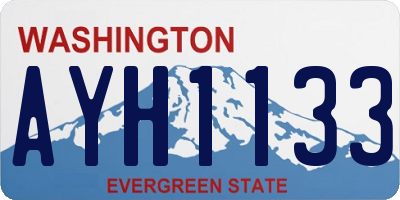 WA license plate AYH1133