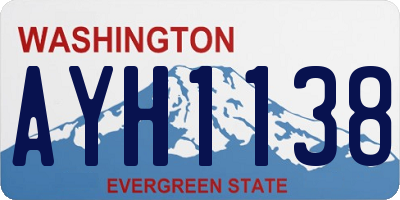 WA license plate AYH1138