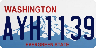 WA license plate AYH1139