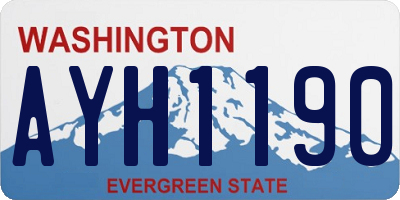 WA license plate AYH1190