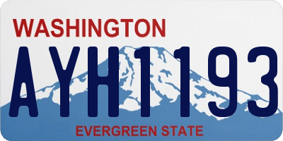 WA license plate AYH1193