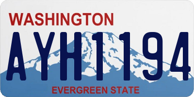 WA license plate AYH1194