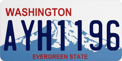 WA license plate AYH1196