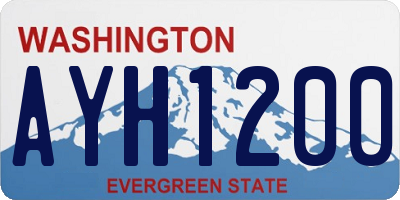 WA license plate AYH1200