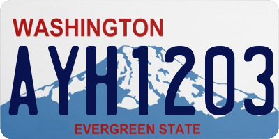WA license plate AYH1203