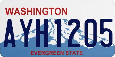 WA license plate AYH1205