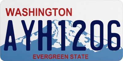 WA license plate AYH1206