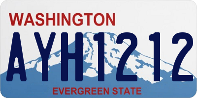 WA license plate AYH1212