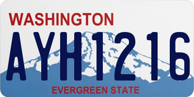 WA license plate AYH1216