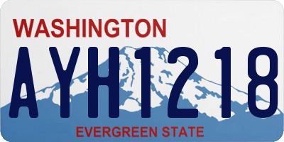WA license plate AYH1218