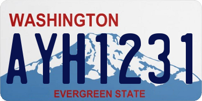WA license plate AYH1231