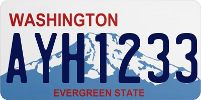 WA license plate AYH1233