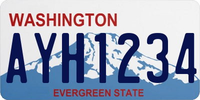 WA license plate AYH1234