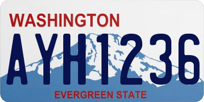 WA license plate AYH1236