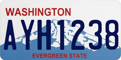 WA license plate AYH1238