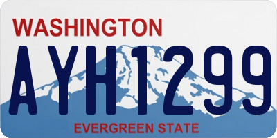 WA license plate AYH1299