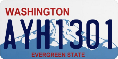 WA license plate AYH1301