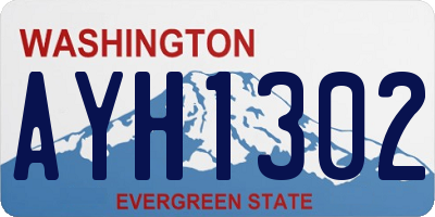 WA license plate AYH1302